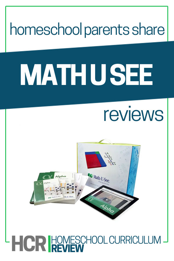 Image of MathUSee Alpha with text overlay "Homeschool Parents Share MathUSee Reviews"